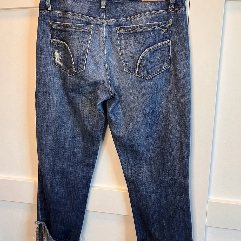 Joe’s Jeans Distressed Slim Straight Denim Jeans Cuffed Hem Size 25 - Picture 3 of 6